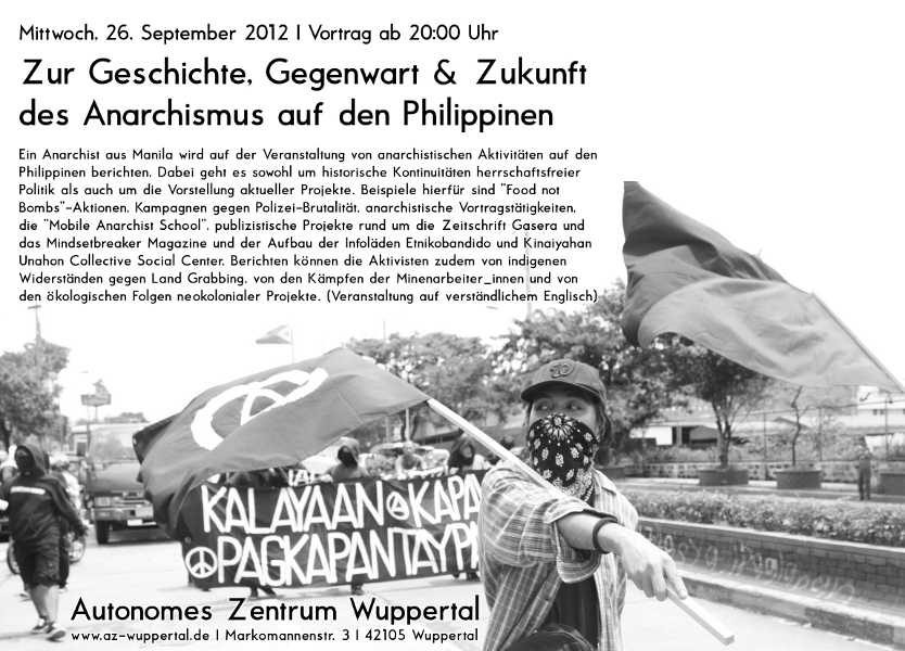 26.09.2012 | Zur Geschichte, Gegenwart und Zukunft des Anarchismus in den Philippinen | AZ Wuppertal