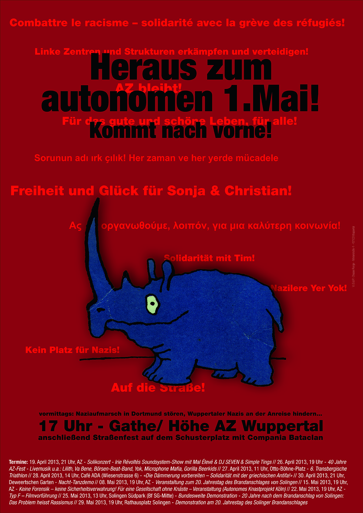 Heraus zum autonomen 1.Mai 2013 in Wuppertal!