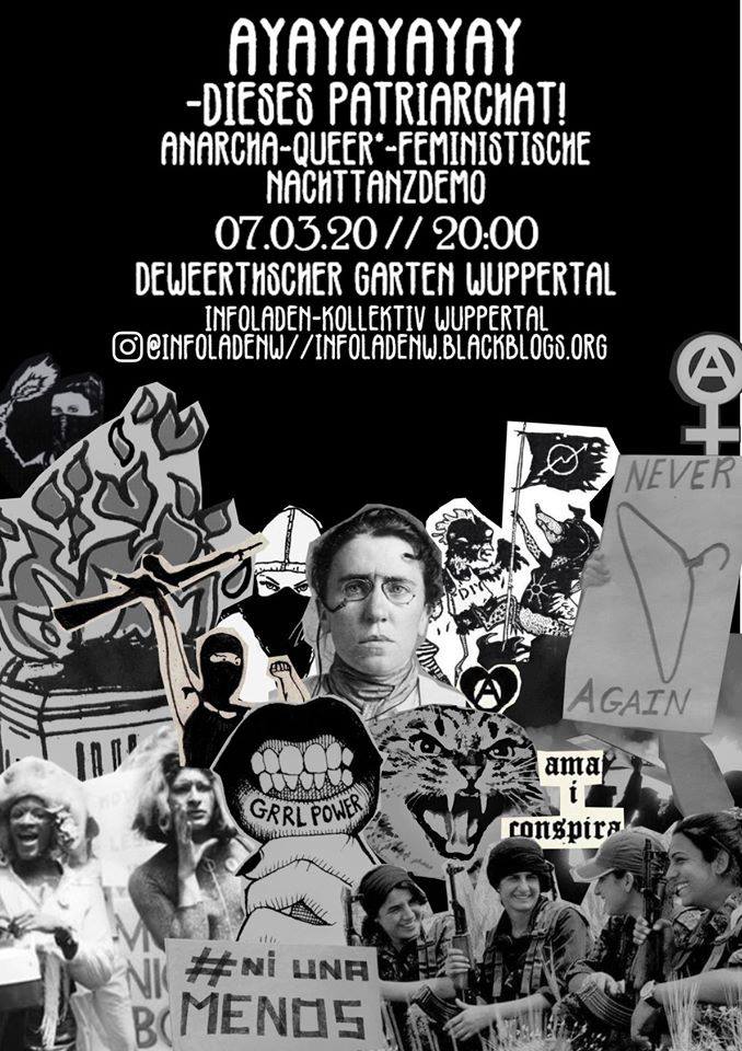 Ayayay - anarcha-queer*feministische Nachttanzdemo zum Frauen*kampftag am 7. März 2020 in Wuppertal