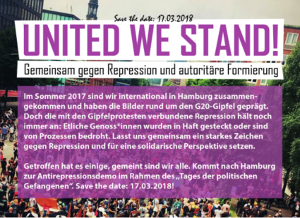 United we stand! Gemeinsam gegen Repression und autoritäre Formierung!